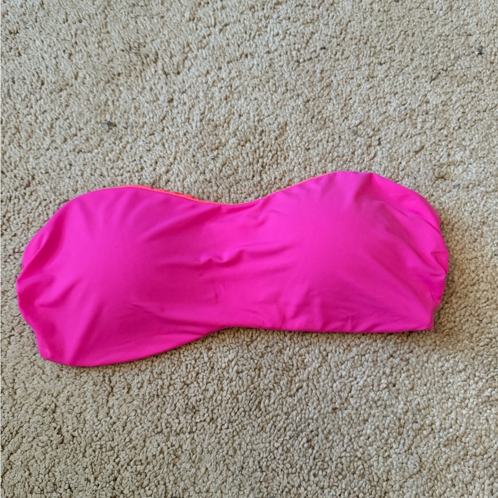 Vibrant Pink Bathing Suite Top Reversable
